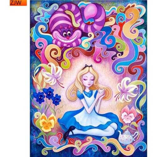 Diamond Embroidery DIY Square/Round Diamond Painting Cross Stitch Kits "Cartoon Girl" 5D Needlework Diamond Home Decoration