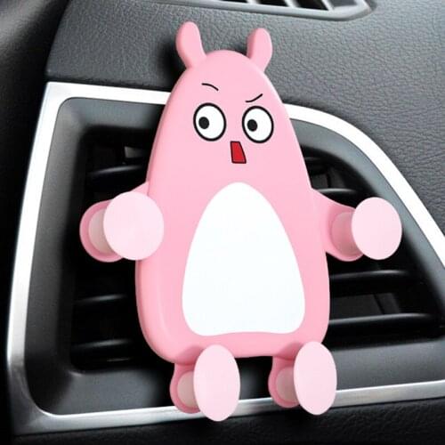 Cute Little Bear Dolls Car Phone Holder Creative Car Ornament Decoration Car Air Vent Clip Mobile Stand Car Interior Accessories