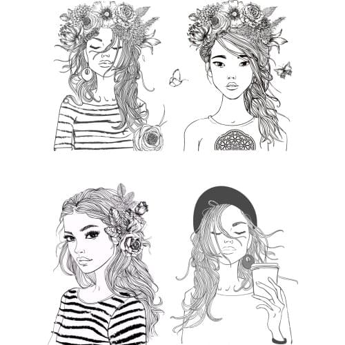 AZSG beautiful girl Stamps/seal for DIY Scrapbooking/Card Making/Photo Album Decoration Supplies