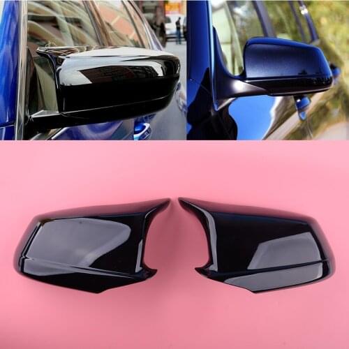 1 Pair Car Door Rearview Mirror Cover Gloss Black ABS 51167216369 51167216370 Fit for BMW F10 F11 5 Series 2011 2012 2013