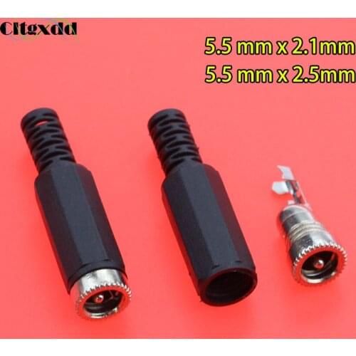 Cltgxdd 1PCS 5.5*2.1 2.5 MM DC Power Jack Plugs Female Socket Adapter Connectors 5.5mm x 2.1mm / 2.5mm For DIY Projects