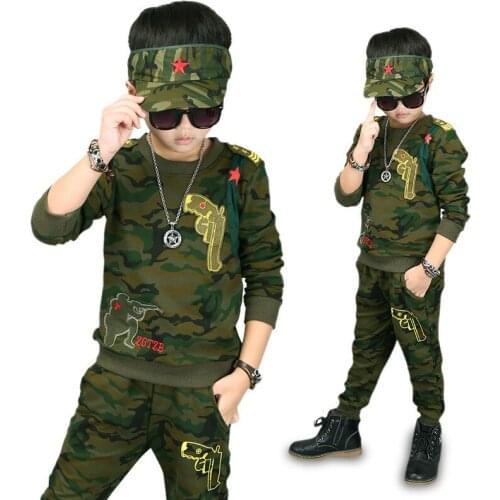 CS Camouflage clothing set High quality 2021 autumn winter fashion children set kid suit girl boy clothing set for 4-14 years