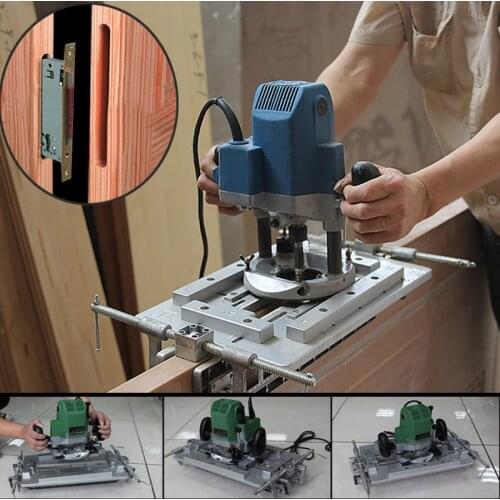 Wooden Door Slotter Hinge Hole Opener Positioning Slotting Machine Installation Lock Fxed Drilling Doorlock Mortise Template Jig