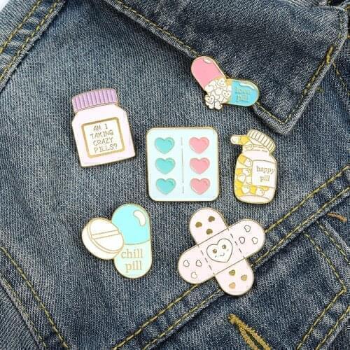 Cartoon cute band-aid shape letter brooches badge enamel pins gift for kids friends
