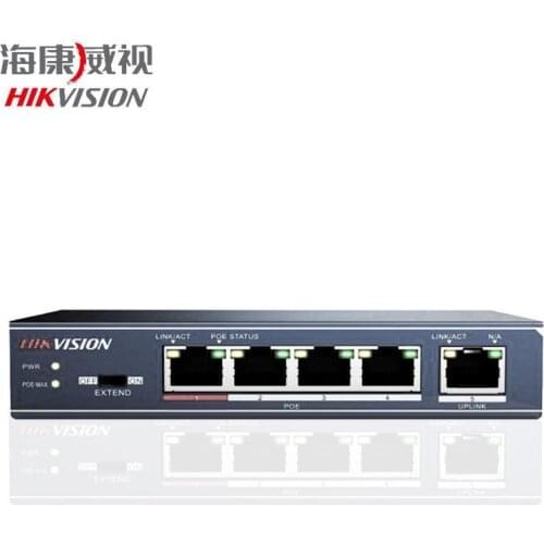 HIKVISION DS-3E0105P-E PoE Injector Switch 5 Ports(1Uplink, 4 PoE)10/100Mbps NEW