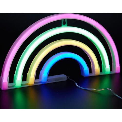HLZS-New Cute Rainbow Neon Sign Led Rainbow Light Lamp for Dorm Decor Rainbow Decor Neon Lamp Wall Decor