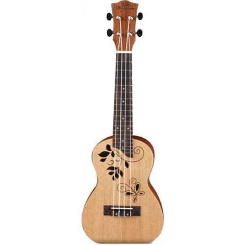 HOT24 Inch Ukulele Concert Top Spruce Ukulele Flower Hole Mini Guitar Beginner Ukulele Gift UK2704