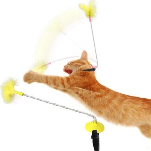 Cat Self-Healing Collar Neck Toy Spring Foot Tap Tease Stick Interesting Kitten Cats Self-Hey Antistress Supplies