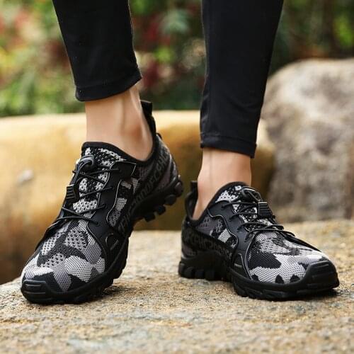 New Men Hiking Shoes Mesh Outdoor Trail Trekking Mountain Sneakers Breathable Climbing Zapatillas Treking Hombre Big Size