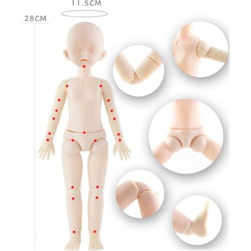 1/6 Female Doll Body, 22 Joints 28cm Fexible Girl Doll Toys for DIY Makeup Making Custimizing Accessories