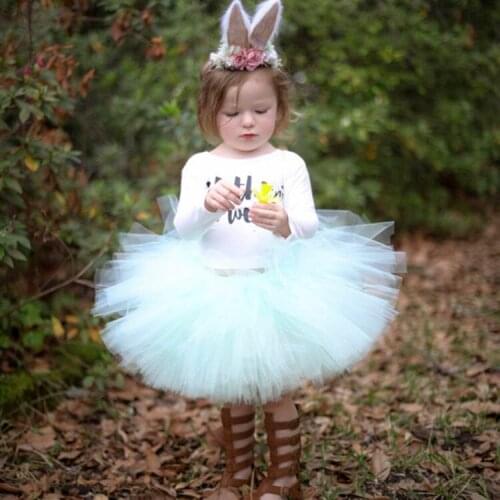 Lovely Baby Aqua Tutu Skirts Infant Toddler Girls Tulle Ballet Tutus Fluffy Chiffon Dance Pettiskirts Kids Party Costume Skirts