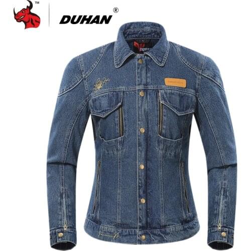 DUHAN Motorcycle Jacket Men Women Moto Denim Jacket Autumn Winter Cold-proof Motorcycle Clothing Whith Removable Cotton Lining
