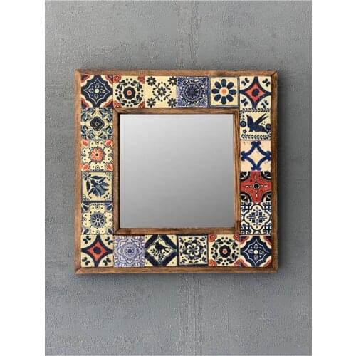 Framed Mosaic Natural Stone Mirror Traditional Authentic Regional Orginal High Quality Wall Decor
