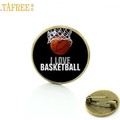 TAFREE Brand sports style Love Basketball men brooches fashion popular basketball player badge pins jewelry gifts