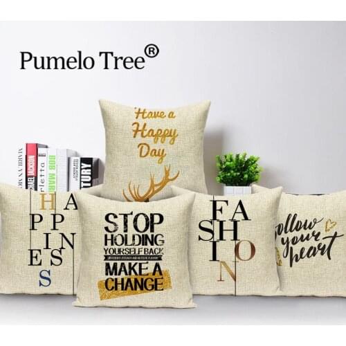 Brief Liebe Hause Cushion Cover Baumwolle Leinen Schwarz Letter Kissen Abdeckung Sofa Bett Nordic Dekorative Fall Double Sided