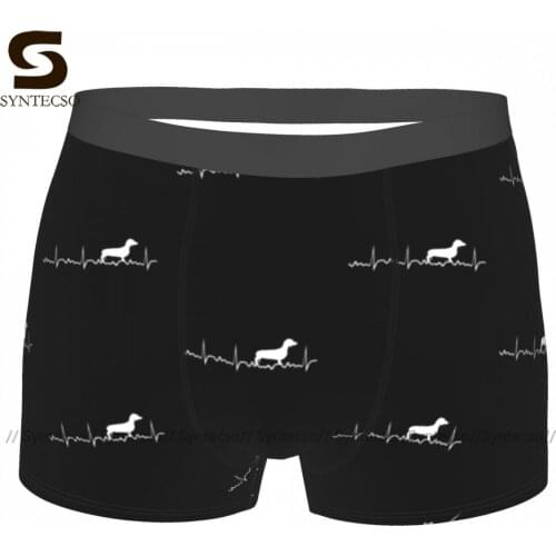 Dachshund Underwear Custom Polyester Sublimation Trunk Trenky Men Classic Boxer Brief