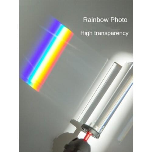 NEW Triangular Prism Optical Photography Props K9 Glass Material Crystal Sphere Multi-faceted Seven-color Light
