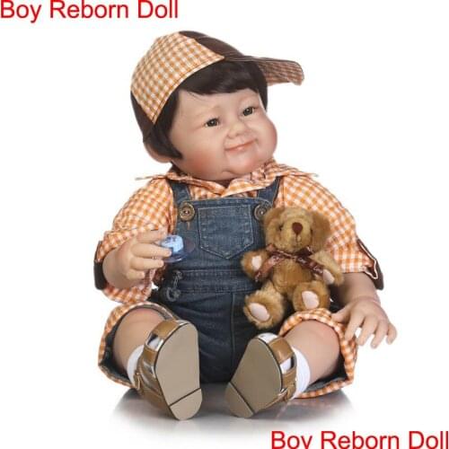 NPK boy doll reborn 22inch 55cm silicone reborn baby dolls lifelike children play house toy doll BJD Bebes reborn menino bonecas