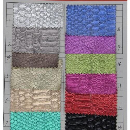 Wholesale bright snake artificial PVC leather shoes fabric material