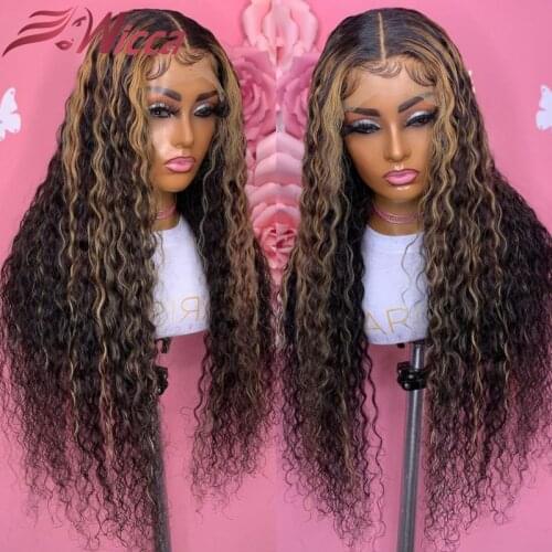 Highlight Blonde Curly Lace Front Human Hair Wigs 180 density 13x4 Lace Frontal Wig Brazilian Remy Hair Pre Plucked For Women