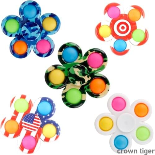 Pops bubble its finger hand spinner rainbow colorful simple dimple fidget toy for audlts kids sensory anxiety anti stress relief