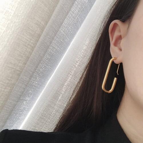 Brass With 18k Gold Geo Stunning Earrings Women Jewelry Party T Show Gown Trendy Runway rare Korean Japan INS
