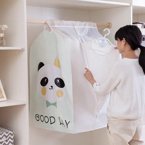 Dustproof Cloth Cover Bags Hanging Organizer Storage Waterproof Suit Coat Dust Cover Protector Wardrobe Storage Bag for Clothes