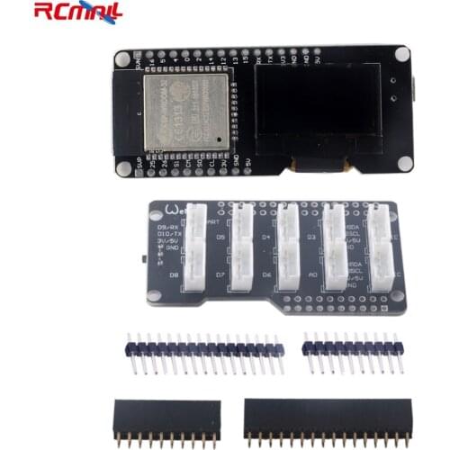 RCmall ESP8266 ESP-Wroom-32 Wifi Bluetooth Module 1.3"OLED LCD Display with Base Board for Arduino IOT ESP-32 FZ2779