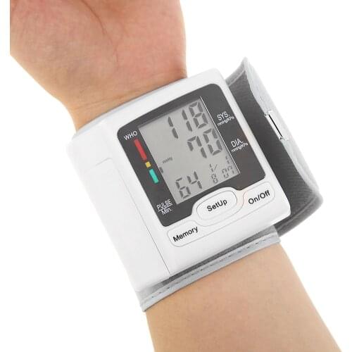 Cuff Wrist Sphygmomanometer Blood Presure Meter Monitor Heart Rate Pulse Meter Portable Tonometer BP Meter Home Health Detector