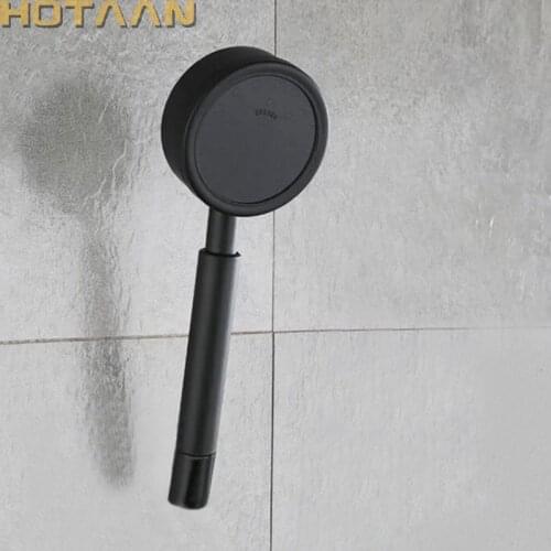 Pressurized Water Saving Round Shower Head Matte Black Stainless Steel Hand Hold Rain Spray Bath Shower Bathroom Accessories