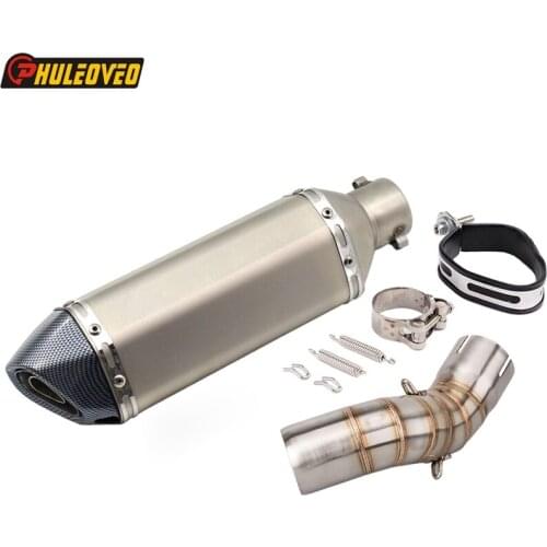 Motorcycle Exhaust System Middle Link Pipe For Z900 2017 2018 Motorbike Muffler Escape Leak Connect Tube Mid Pipe for Z900 Motos