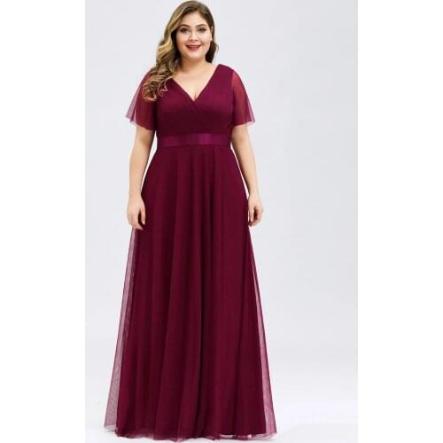 Plus Size Womens V-Neck Floor-Length Wholesale Bridesmaid Dresses