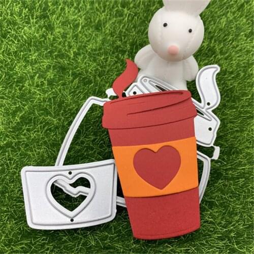 1 cup hot coffee hot milk tea hand embossed DIY album scrapbook greeting card decoration metal cutting mold