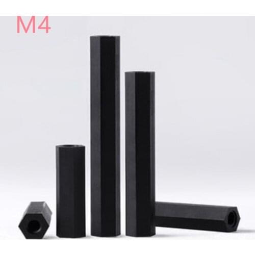 20pcs female to female black nylon hex standoff spacer m4*6/8/10/12/15/18/20/25/30/35/40
