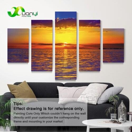 5 Panel Wall Art Sunset Canvas Paintings Home Decor Art Poster Unframed Modern Abstract Painting For Wall Sunrise Paintings