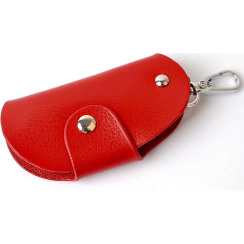 50PCS / LOT PU Leather Fashion Key Wallets Unsex Keychain Covers Buckle Key Case Bag Housekeeper Keys Organizer