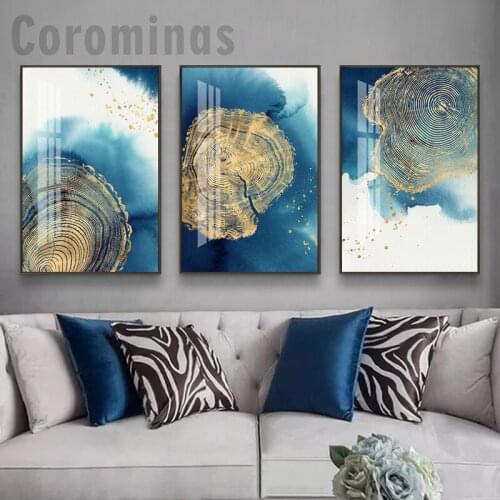 Abstract Golden Annual Ring Poster Print Fahsion Canvas Art Painting Modern Wall Pictures For Living Room Bedroom Aisle Nordic