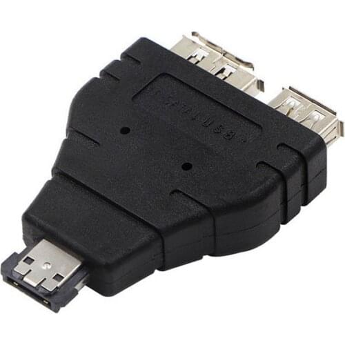 Power eSATA (eSATAp) male to 1 USB female and 1 esata female adapter