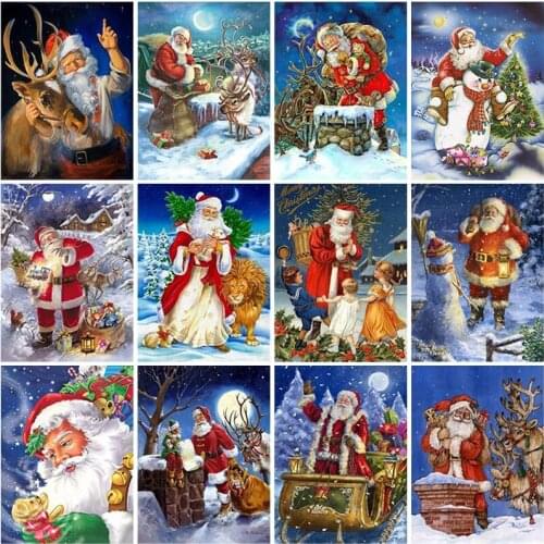 5D Diy Diamond Painting Christmas Diamond Embroidery Cross Stitch Full Drill Home Decor Mosaic Rhinestone Christmas Decor Gift