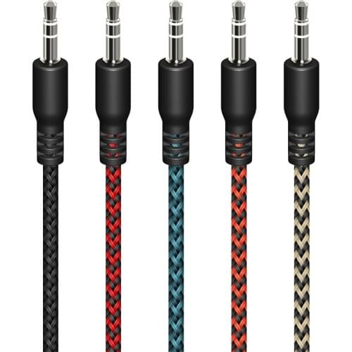 Tideseer Jack 3.5mm Audio Cable Male To Male Aux Cord for Phone Car Headphone MP4/3 Tablet with Braided Wholesale 100pcs