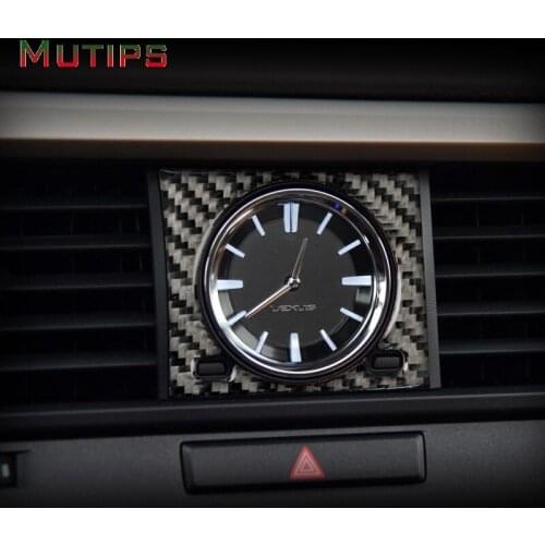 Mutips Car Auto Clock Panel Frame Trim Cover Carbon Fiber Sticker Accessories For Lexus RX300 270 200T 450H 2016 2017 2018 2019