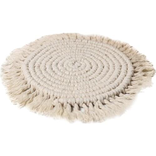 Bohemian Cup Mat Heart Shape Tablecloth DIY Placemat Non-Slip Insulated Table Protector Pad Kitchen Accessories