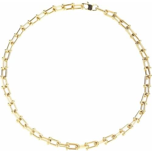 Stainless Steel Ins Fashion Trend Chain Link Men Women Heavy Necklace Jewelry Metal U Shaped Chain Necklaces Gift For Him