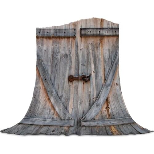 Wooden Door Barn Coral Fleece Blanket Cover The Bed Flannel Sofa Blanket Small Blanket for Kids Home Textile