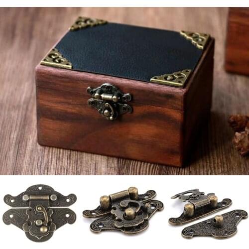 Antique Bronze Lock Jewelry Wooden Box Hasps Drawer Latches Suitcases Latch Buckle Clasp Zinc Alloy For Box Accessories