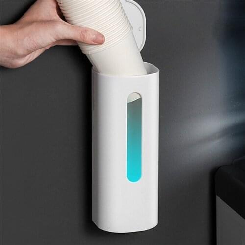 5PCS High-quality Disposable Paper Cup Dispenser Plastic Cups Holder Automatic Holder Dustproof Free Punching Paper Cup Rack