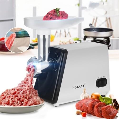 2500W Electric Meat Grinder Stainless Steel Powerful Electric Grinder Sausage Stuffer Meat Food Processor for Kitchen Appliance