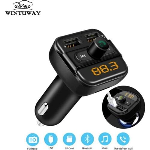 WINTUWAY Bluetooth FM Transmitter Radio Adapter Modulator Car Kit 2 USB Ports Charger Audio MP3 Payer Transmitter Handsfree