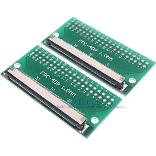20pcs Flexible Flat Cable FFC/FPC Connector Adapter 40 Pin 1.0mm to 2.54mm dual Row 2x20 Pin 40 through holes DIP PCB Converter