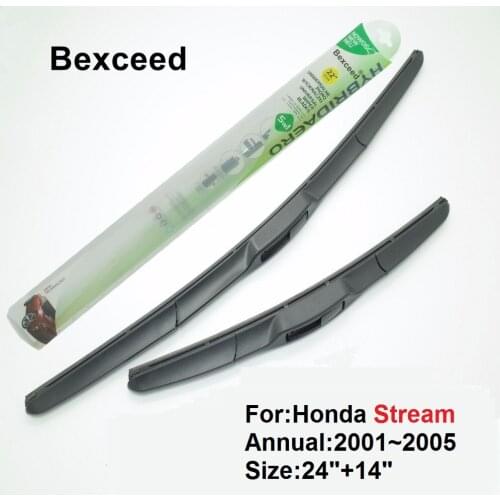 Hybrid Wiper Blade for Honda Stream 2001 2002 2003 2004 2005 Bexceed Car Windshield 24"+14"